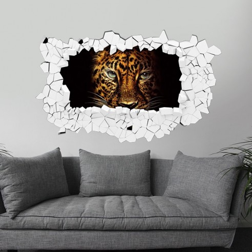 Sticker 3D tête de lion