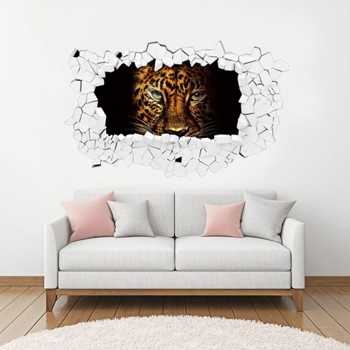 Sticker 3D tête de lion