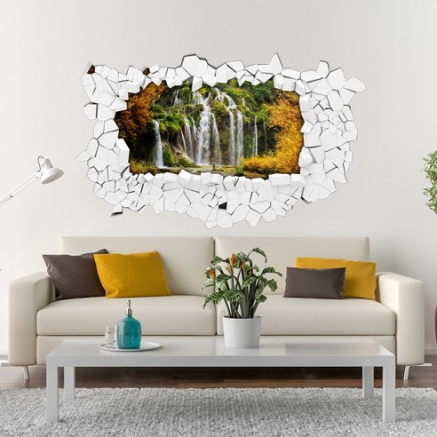 Sticker 3D cascade d'eau