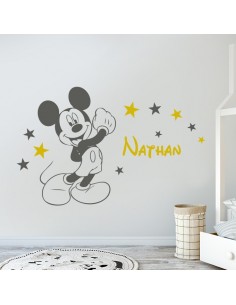 Sticker mural Mickey avec prénom 2