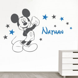 Sticker mural Mickey avec prénom