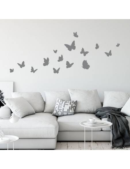 Sticker autocollant mural papillon - Sticker envolée de papillons pas cher