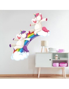 Sticker licorne arc-en-ciel