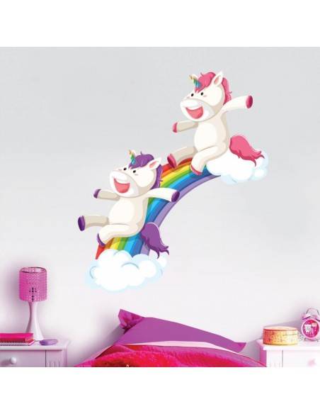 Sticker licorne arc-en-ciel