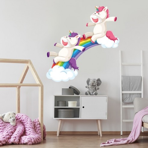 Sticker licorne arc-en-ciel