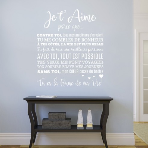 Sticker je t'aime parce que