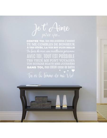 Sticker je t'aime parce que