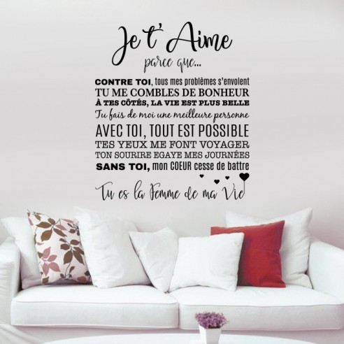 Sticker je t'aime parce que