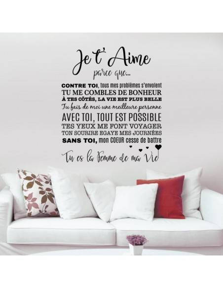 Sticker je t'aime parce que