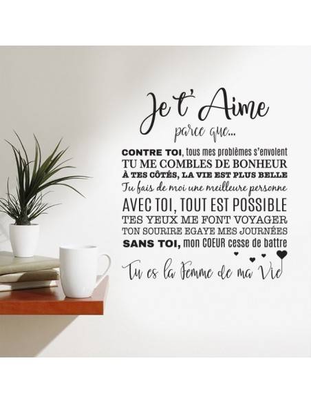 Sticker je t'aime parce que