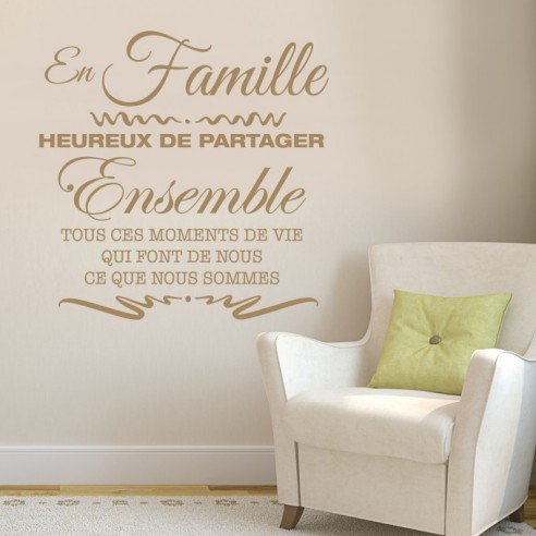 Sticker en famille heureux de partager