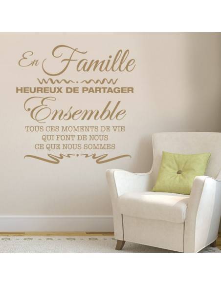 Sticker en famille heureux de partager