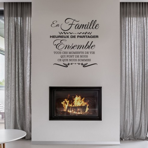 Sticker en famille heureux de partager