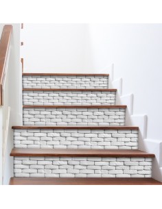 Kit 5 stickers simili brique blanche