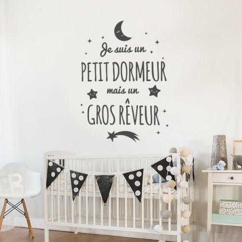 Sticker petit dormeur mais gros rêveur