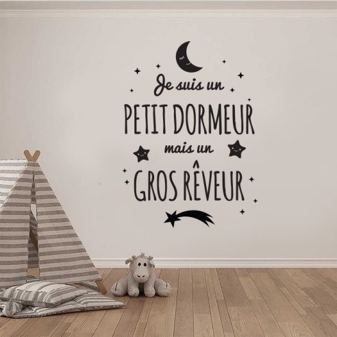 Sticker petit dormeur mais gros rêveur