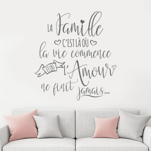 Sticker la famille c'est là où la vie commence