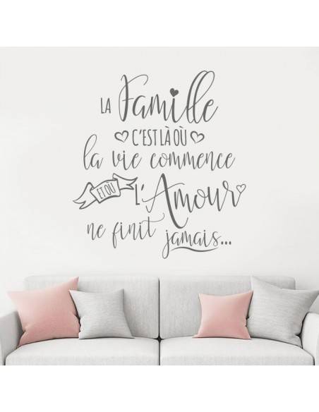 Sticker la famille c'est là où la vie commence