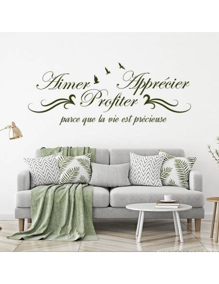 Sticker citation aimer apprécier et profiter