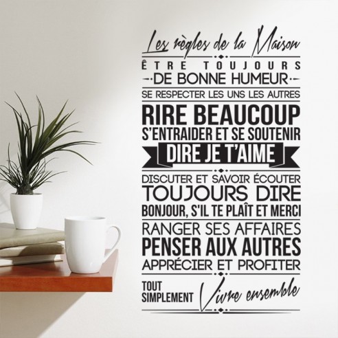Sticker les règles de la maison