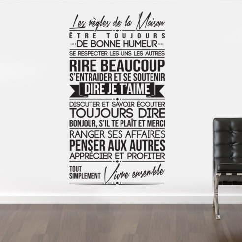 Sticker les règles de la maison
