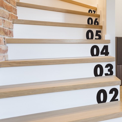 Stickers numéro pour escalier