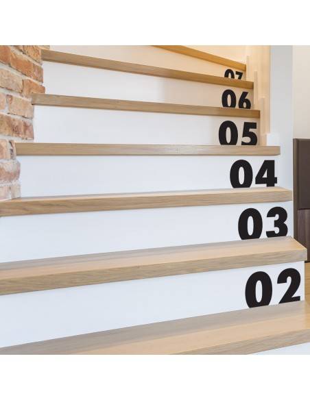 Stickers numéro pour escalier