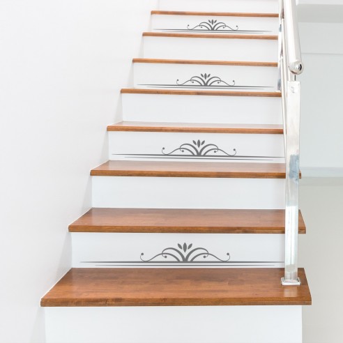 Kit 4 stickers motifs déco contremarches d'escaliers
