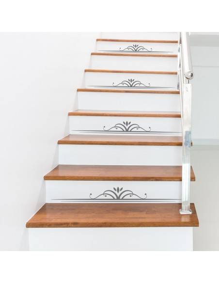 Kit 4 stickers motifs déco contremarches d'escaliers
