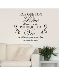 Sticker citation fais que ton rêve dévore ta vie