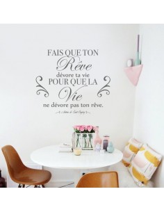 Sticker citation fais que ton rêve dévore ta vie 2