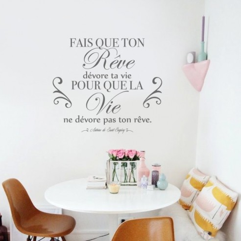 Sticker citation fais que ton rêve dévore ta vie