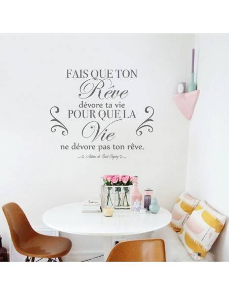 Sticker citation fais que ton rêve dévore ta vie