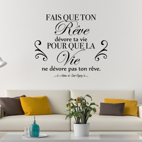 Sticker citation fais que ton rêve dévore ta vie