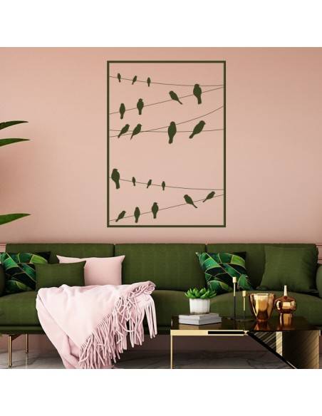 Sticker corde oiseaux encadré