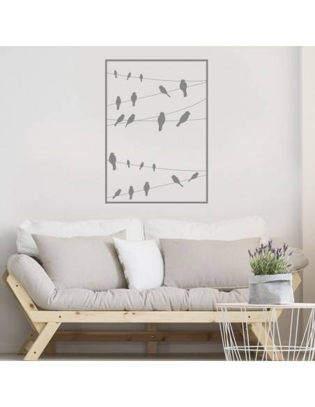 Sticker corde oiseaux encadré
