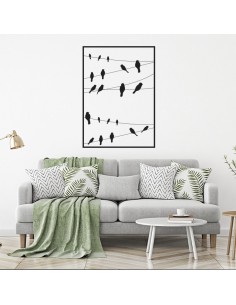 Sticker corde oiseaux encadré 2