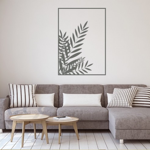 Sticker mural plante encadré