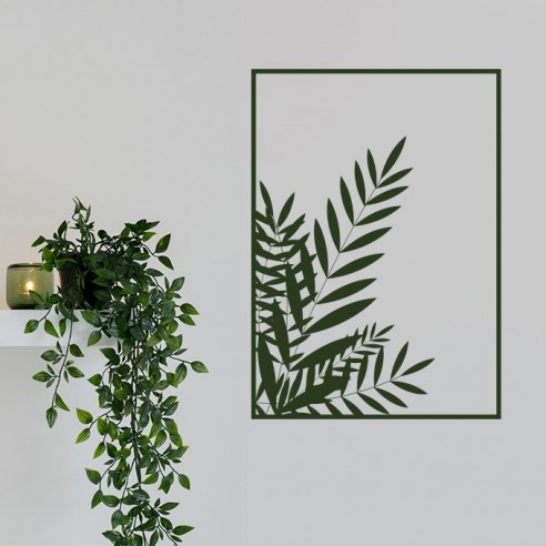 Sticker mural plante encadré