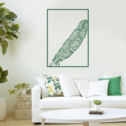 Sticker mural plume encadrée