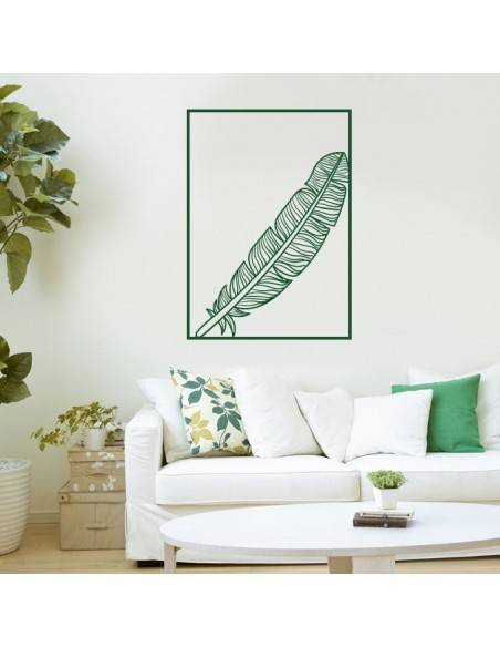 Sticker mural plume encadrée