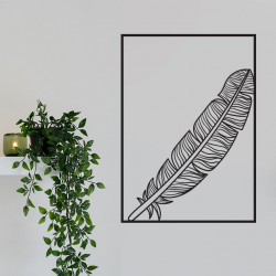Sticker mural plume encadrée