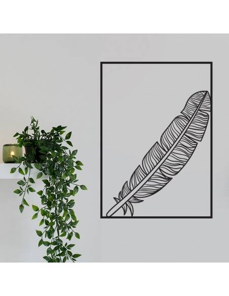 Sticker mural plume encadrée