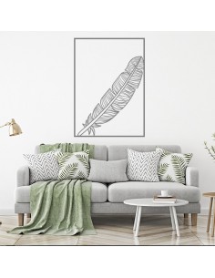 Sticker mural plume encadrée 2
