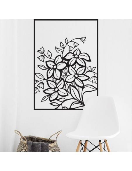 Sticker mural encadré fleurs