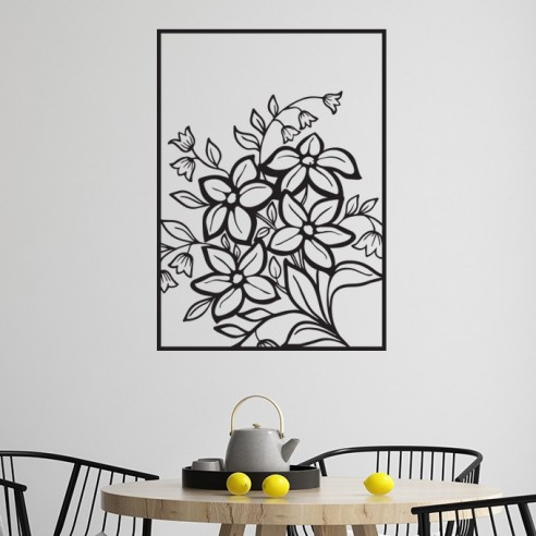 Sticker mural encadré fleurs