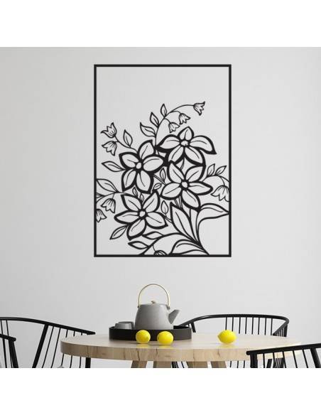 Sticker mural encadré fleurs