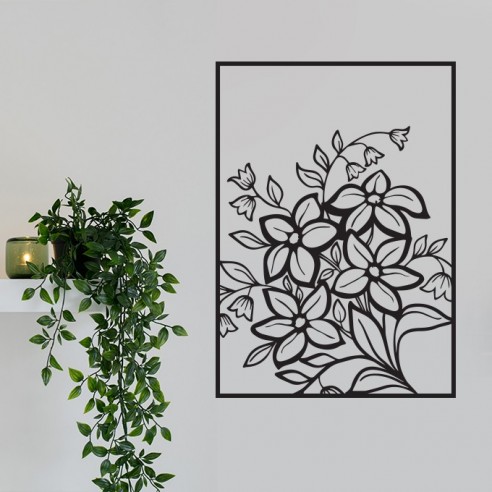 Sticker mural encadré fleurs