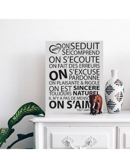 Tableau texte d'amour