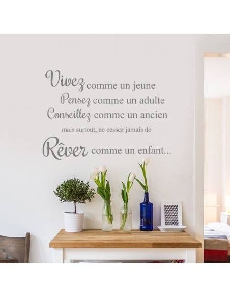 Sticker citation vivez comme un jeune